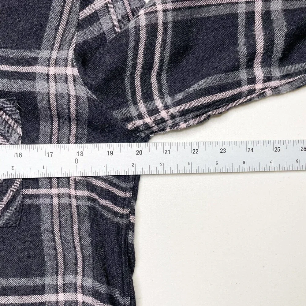 Rails Hunter Shirt Onyx Slate Button Down Black Size M‎ Metallic Plaid Flannel